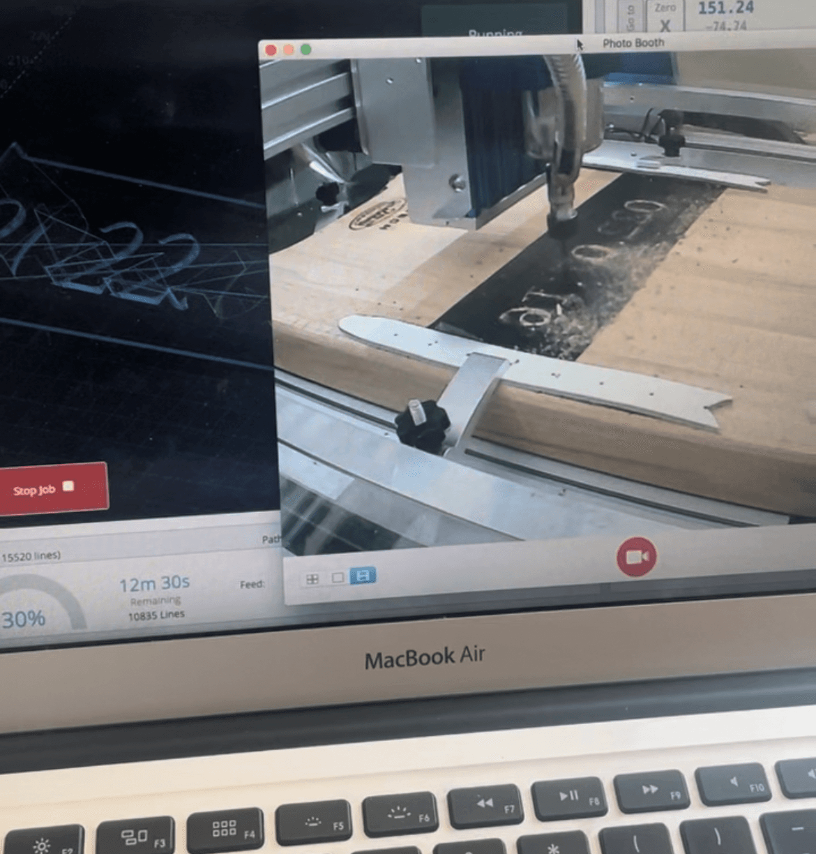 Web cam viewer of cnc in action